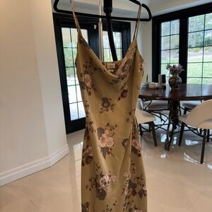 Wilfred/Aritzia Floral Slip Dress in Champagne